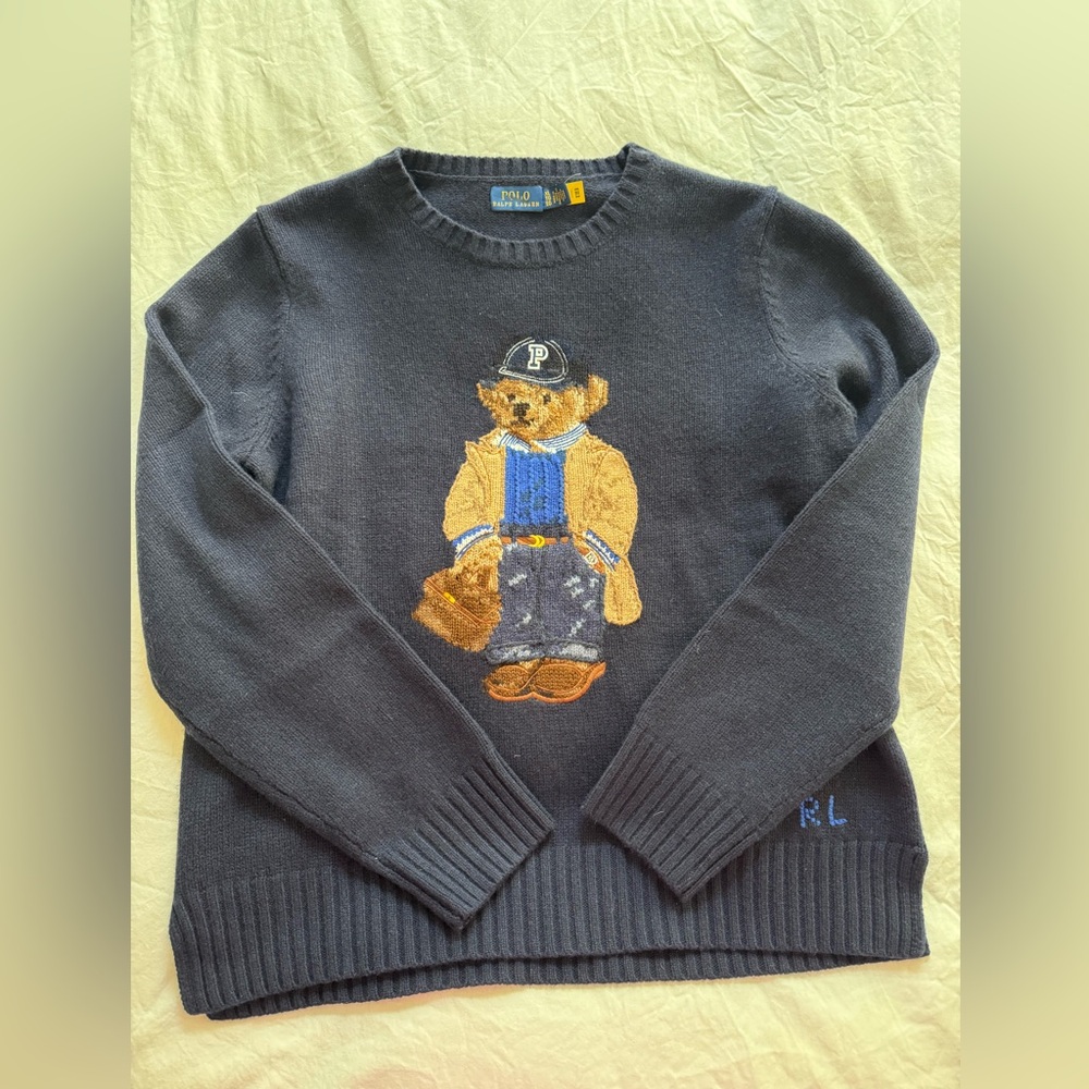 Polo Ralph Lauren Polo Navy Bear wool-blend sweater size XL - Picture 4 of 5